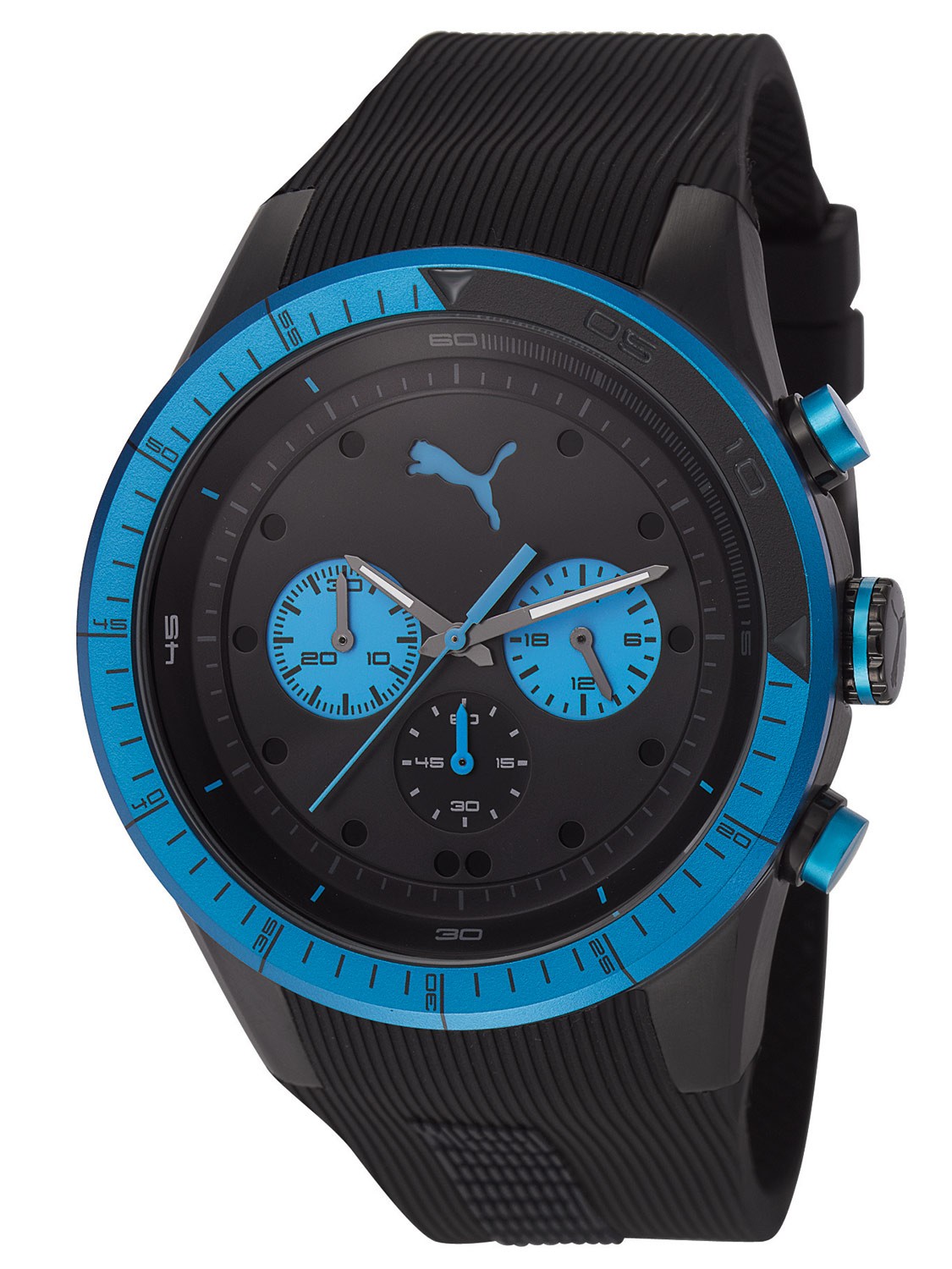 ... Puma Men's Watches PU102821002 Fast Track L Blue Black Chrono Watch